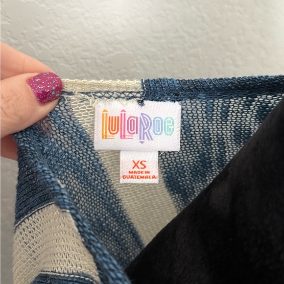 LuLaRoe Blue & Cream Joy Vest size XS - Picture 7 of 11